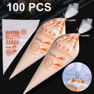 100 Poches à Douille Jetables pour Pâtisserie – Sac de Glaçage Professionnel pour Décoration Gâteau, Cupcake et Crème
