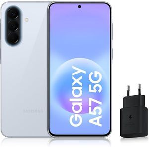 Samsung Galaxy A57 5G - 6.7''-(8GB - 256GB)-50MP+12MP+5MP+/32MP- BLEU CIEL + Adapatateur 25W