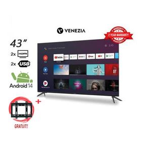Venezia تلفزيون ذكي 43 بوصة Android HD - مستقبل مدمج + TNT + HDMI + USB