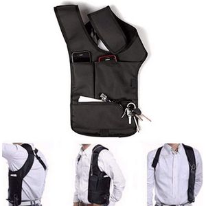 Gilet Anti-Vol Invisible Unisexe – Sac de Poitrine Caché avec Poches Sécurisées, Porte-Téléphone, Passeport, Argent et Clés, Léger Réglable, Confortable et Discret, Idéal Voyage, Moto, Randonnée, Bureau, Travail et Usage Quotidien