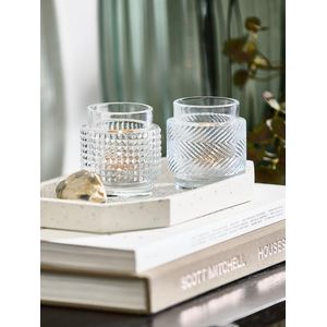 Photophore en Verre Transparent Ø7xH8cm Assorti Bougeoir Décoratif Élégant pour Bougies Chauffe-Plat Ambiance Chaleureuse
