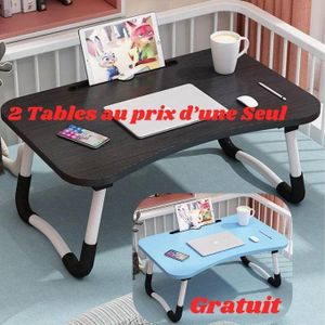 OFFRE SPECIAL 2 TABLES Pliable 1 Noir ET 1 BLEU Plusieurs Utilisations Table De Lit Table a Manger Table d'ordinateur laptop tablet Mini PC