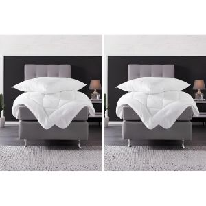 Oreiller synthétique - Hypoallergénique - Blanc 60x63 cm - Lot de 2
