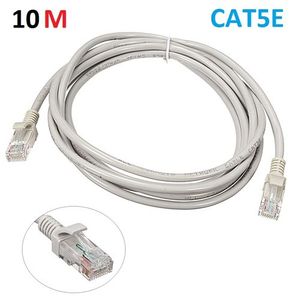 Câble Ethernet RJ45 CAT5E 10M pour: ADSL / LAN / Récepteur / TV / PC / Camera