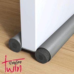 Drop Stop butée de porte sous le joint de porte, économie d'énergie sous la porte (Gris)
