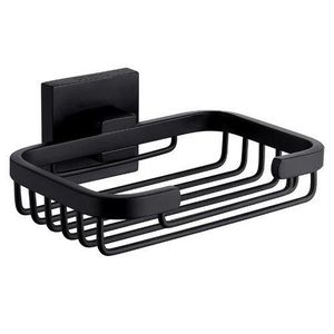 Porte savon noir inox mural pour salle de bain