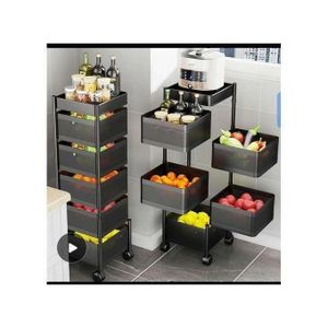 Support à LéGumes Rotatif 360, Panier De Fruits Multicouche Étagère de Rangement (5 Étagères) pour Cuisine