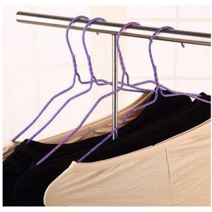 Cintres en métal (10 pièces) avec revêtement en plastique mauve - Protection optimale pour vos vêtements