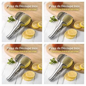 Lot de 4 - Pince de Découpe Inox - Tranchage Précis et Sécurisé - Ustensile de Cuisine Polyvalent