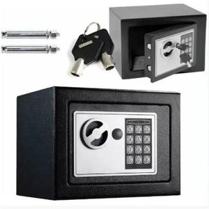 Mini Coffre-Fort Électronique – Sécurité par Code et Clés – Fixation Murale ou au Sol – 23 × 17 × 17 cm