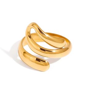 Clémentine Paris Bague de luxe pour femme plaqué or Ouverte Spirale RGN160