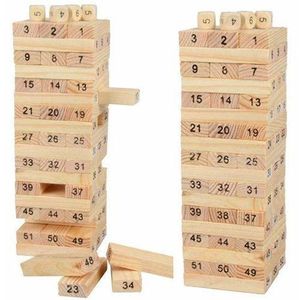 Tour de jenga en bois massif avec 54 pièces