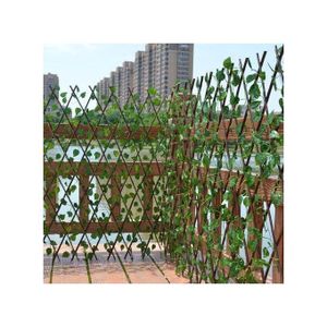 Treillage extensible, brie-vue pour balcon, grillage de séparation à feuillage