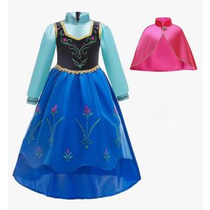 Robe Anna reine des neiges avec cape - déguisement Anna - 4-6 ans