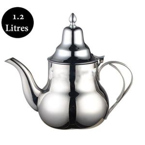 Théière Inox de Volume 1200 ml - Théière marocaine moderne avec Filtre, BERRAD