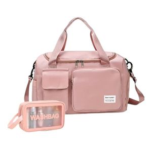 Sac de sport pour hommes et femmes, grand sac de voyage, sac à main, avec poche à chaussures, + Trousse de Toilette Cosmétiques