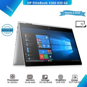 Hewlett Packard Pc Portable HP EliteBook x360 830 G6 I5-8265U 8éme Génération RAM 16Go DDR4 512Gb SSD QWERTZ - REMIS A NEUF