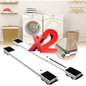 حزمة من 2 حوامل متحركة قابلة للتمديد متوازية للغسالة والثلاجة (4 قطع)