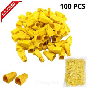 Cache connecteur Plug Embouts de Protection RJ45 Anti-Pli – Pack 100 Pièces Orange