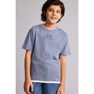 Defacto تيشيرت نص كم برسمة مدينة قصة عادية بياقة مستديرة