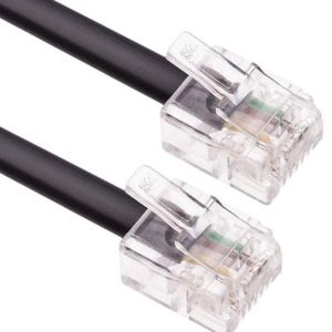 Câble ADSL/Modem Plat RJ11 téléphonique mâle/mâle blanc 10 mètres