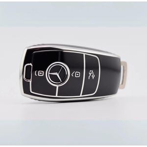 Protège-clés haut de gamme pour Mercedes (noir/argent) - GLA, CLA, Sprinter, Classe A, Classe B, Classe C, Classe E, Classe G, Classe V, GLC ( model couleur aléatoire ) 