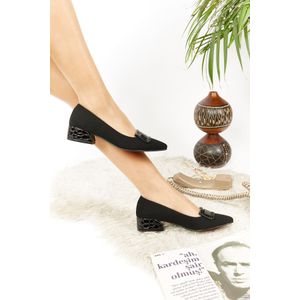 My papuci chaussures Elissa noir nubuk à Talons