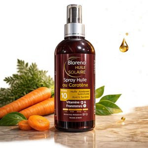 Biorena Spray Huile Solaire au Carotène – Bronzage Doré & Protection SPF 10