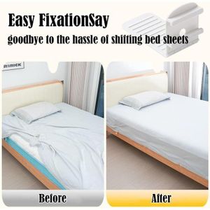 Lot de 4 Fixateurs de Drap Housse Antidérapants – Clips Réglables pour Matelas – Attaches Drap Multifonction Ultra Résistantes