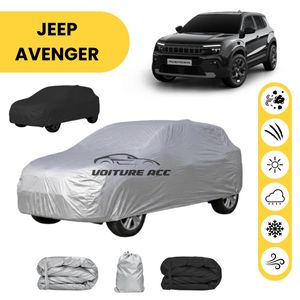 Bâche voiture imperméable double face – Protection complète contre pluie, soleil et poussière + sac offert ( JEEP AVENGER )