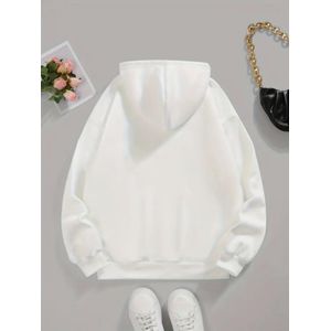 Sweat à capuche Cartoon, Chat assis droit avec une main qui salut, pose mignonne, sweat à cordon de serrage à épaules tombantes