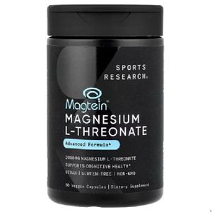 Sports Research , Magtein®, L-thréonate de magnésium, 2000mg 90 capsules végétales