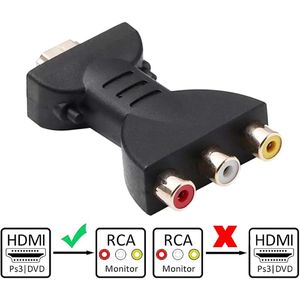 Convertisseur HDMI vers RCA, convertisseur HDMI mâle vers 3 RCA femelle vers CVBS vidéo et audio composite