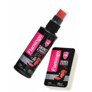 Car Interior Shine & Protect Spray (118ml) – Leather, Plastic, and Vinyl Renovation Treatment with Application Sponge