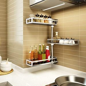 رفوف تنظيم المطبخ والحمام من الفولاذ المقاوم للصدأ