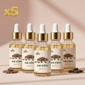 Bio Pack x5 Huile de ricin 30 ml Naturelle pour Cheveux