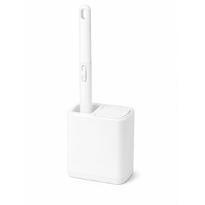 Brosse WC blanche avec support à couvercle automatique