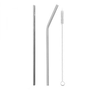 Set de 2 pailles en acier inoxydable avec brosse