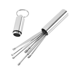 6PCS Cérumen Curette Cure-Oreilles Nettoyeur Médical Cure Oreilles INOX  pour Oreille en Acier INOX Cire