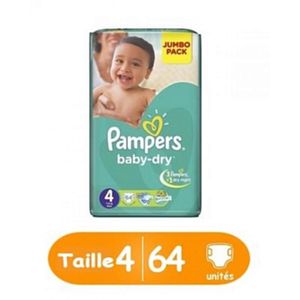 Pampers Baby-dry - Taille 2 x 40 Couches, 3-8 kg, Wlidaty Maroc