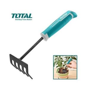TOTAL Petit Râteau de Jardin Professionnel  - Acier au Carbone - 270mm
