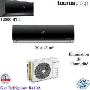 Taurus Climatiseur split ac 12 000 ch/fr Inv/noir - Idéal pour 25 m²