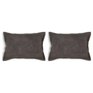 Lot de 2 - Housse de Coussin - Linge de Maison Uni - Décoration Intérieure Salon & Chambre - 40x60 cm