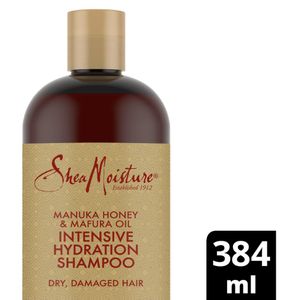 Shea Moisture Champoing Intensive Hydration with Manukaa Honey, Mafura Oil, Fig Extract and Baobab Oil 384ml for Dry & Damaged Hair (Free From Sulphates & Parabens) - 