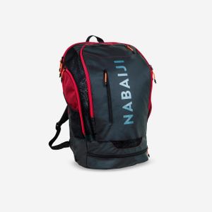 Sac à Dos Natation 40L - Noir et Rouge - Compartimenté - Sport et Voyage