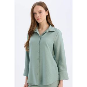 Defacto قميص كم طويل قصة عادية بياقة قميص