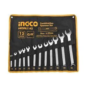 Ingco Ensemble de 12 clés combinées 