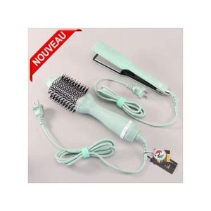 Enzo Brosse Chauffante et Lisseur 2-en-1 Sèche-Cheveux Lissante Professionnel 1500W EN-511