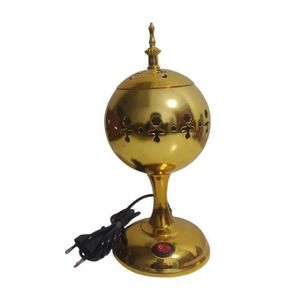 grand Mbikhra électrique en métal avec perle, Brûleur d'encens élégant - Encensoir