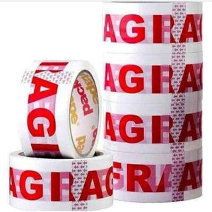 lot 6 scotch fragile adhésif d'emballage 66 mtr colis impression fragile